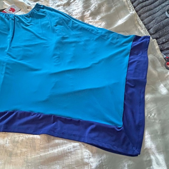 PONCHO, JERSEY, NAVY & ROYAL BLUE, ONE SIZE, CANADIAN MADE!, ARTIZAN BY ROBIN - Picture 7 of 8